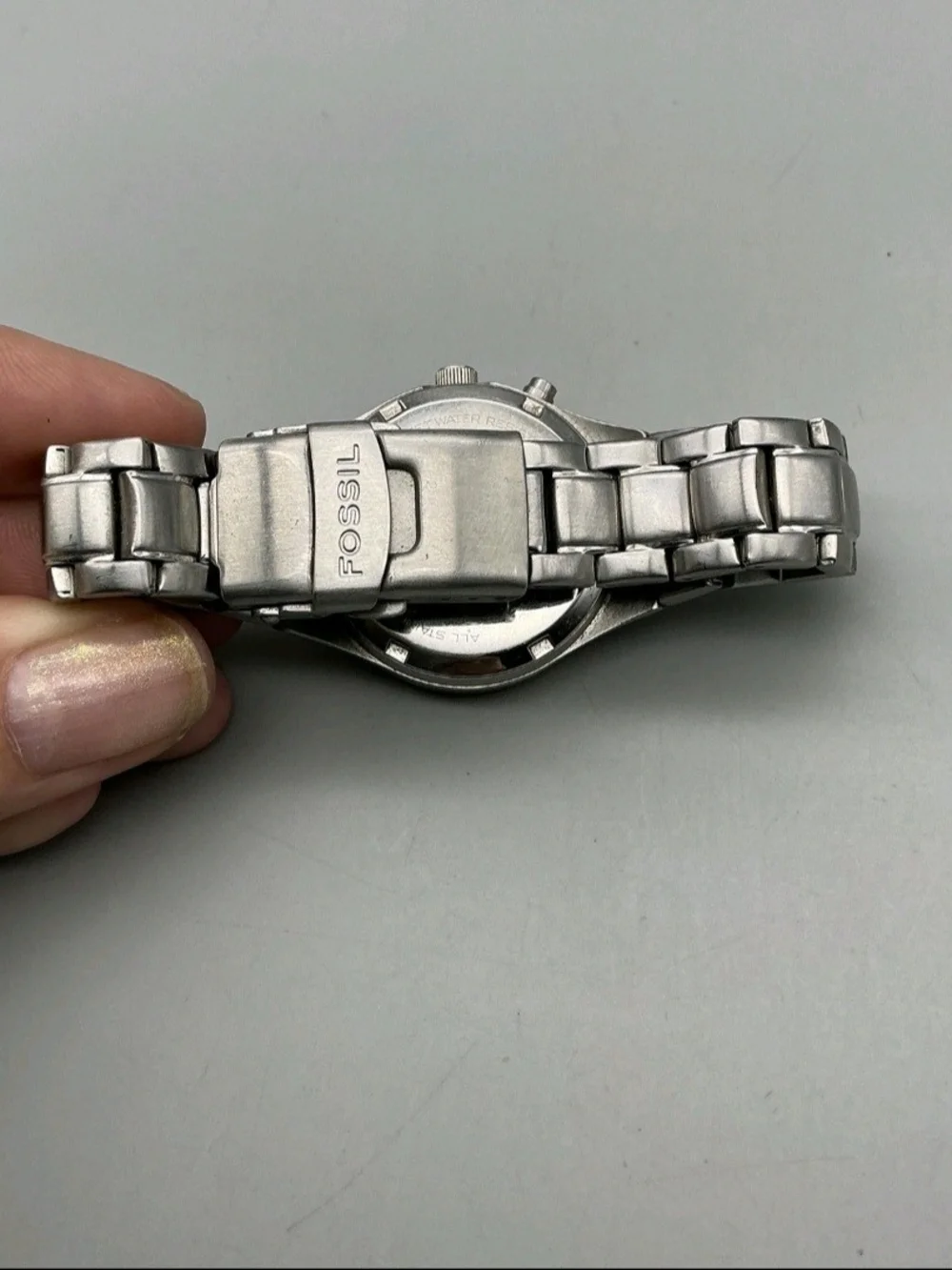 Fossil Women's Stainless Steel Blue Dial Analog Watch (Working)